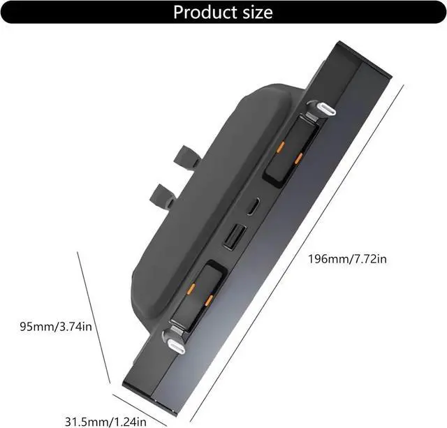 Alt view image 7 of 7 - Docking Station with Telescopic Rope USB Hub Splitter Multiple Device Charging&Data Transfer Center Console Accessories