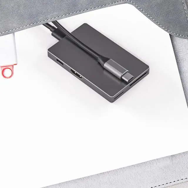 Alt view image 6 of 7 - USB C Adapter 6 in 1 with USB3.0x2 5Gbps Fast Charging Station Multiport Type C Adapter for Type C Laptops Tablets