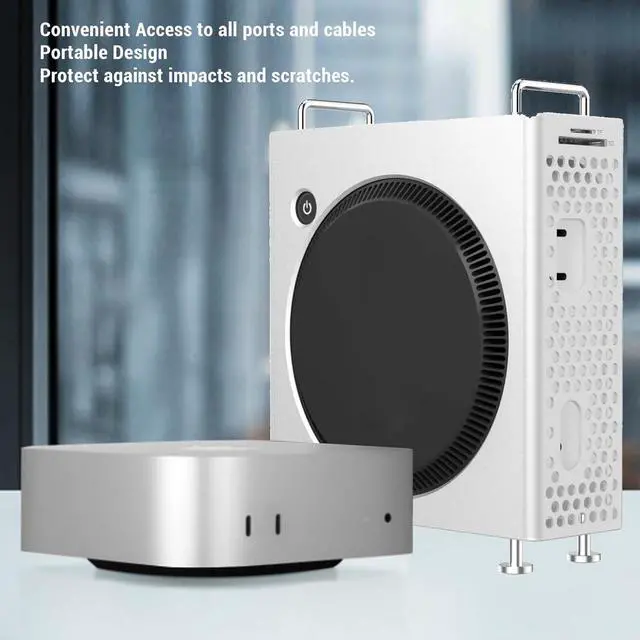 Alt view image 3 of 7 - Aluminum Alloy Computer Chassis Stand, CNC Aluminum Chassis Stand Case Holder for Mac mini M4, with Optimal Heat Dissipation (Silver)