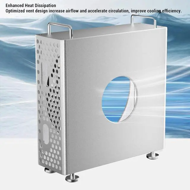 Alt view image 5 of 7 - Aluminum Alloy Computer Chassis Stand, CNC Aluminum Chassis Stand Case Holder for Mac mini M4, with Optimal Heat Dissipation (Silver)