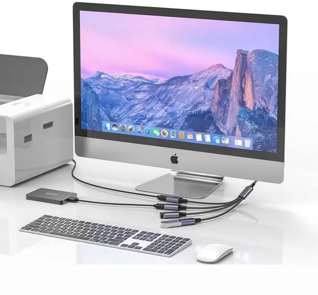 Alt view image 7 of 7 - Fidioto USB A Splitter - 10 Inch Long, 1 in 4 Out USB Y Splitter for Charging & Data Transfer, Compatible with Webcam, Printer, Laptop (Grey)