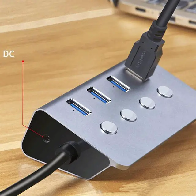 Alt view image 4 of 7 - Bjebndd 4-Port/8-port USB3.0 Hub With On Off Switch USB Splitter Multi-port Expander Fast Data Transmission For PC Computer