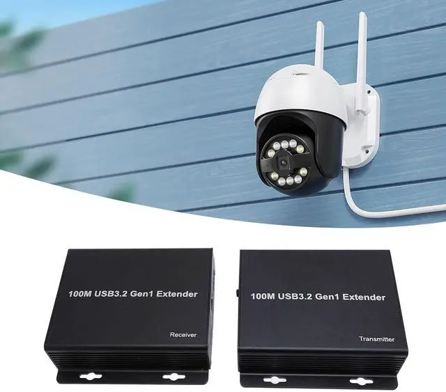 Alt view image 6 of 7 - USB 3.2 Extender Over Cat6a Ethernet - 4 Port 330FT Data Transfer Kit with Receiver Transmitter, Plug & Play for PC Webcam Security Cameras (US Plug)