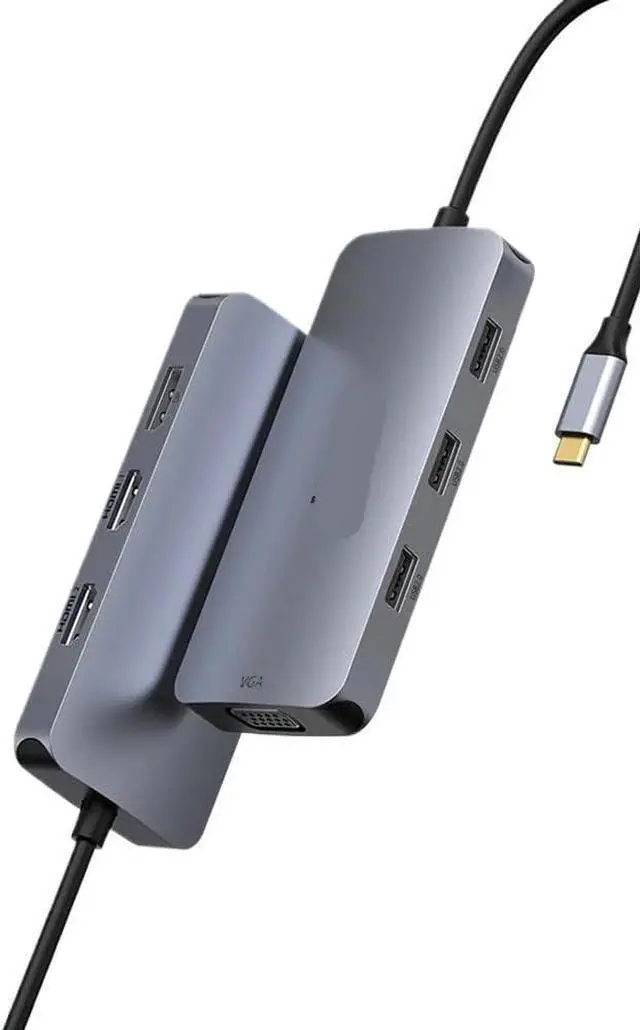 Main image of USB C Hub Adapter Multiport Docking Station Compatible with Windows Laptops Dual 4K HDMI 5Gbps USB 3.0 PD 100W(MOUC0507)