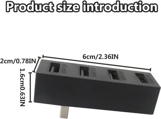 Alt view image 2 of 7 - BUTITNOW 4-Ports USB Hub Compatible for Xbox Series X/Xbox Series S, High-Speed Transmission USB Hub Splitter Expansion Adapter Compatible for Xbox Series X/S Console - Black