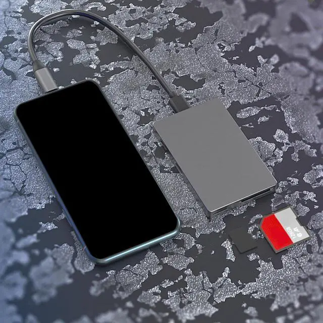 Alt view image 5 of 7 - 6Port USB C Adapter 4K60hz Video Transfer USB 3.0x2 Data Port Card Reader Enhances Connection Fast Charging