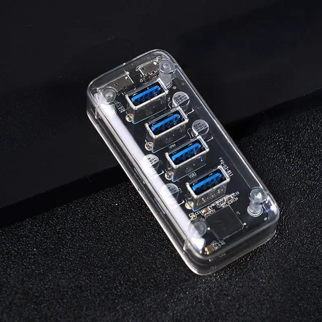 Alt view image 7 of 7 - Rdxanc USB Charging Adapter 4-Port USB3.0 Splitter for Laptop and PC VL817 Contol Double Power Supply For Laptop PC Computer