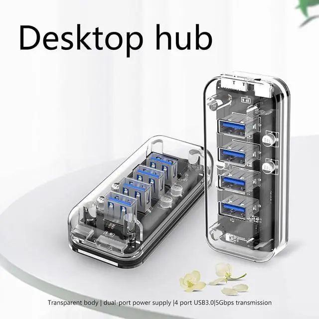 Alt view image 2 of 7 - Rdxanc USB Charging Adapter 4-Port USB3.0 Splitter for Laptop and PC VL817 Contol Double Power Supply For Laptop PC Computer