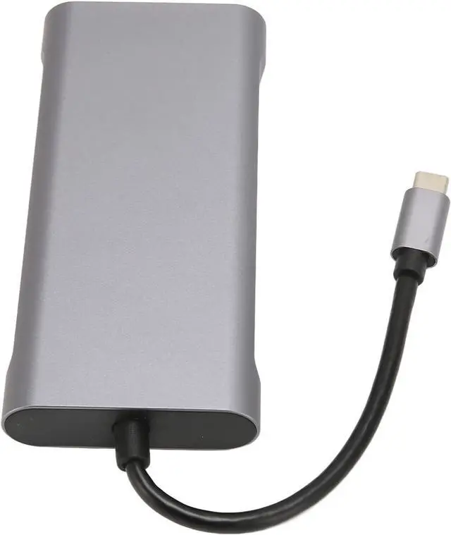 Alt view image 5 of 7 - 11 in 1 USB C Hub Multiport Adapter, 4xUSB3.0 HD 4K VGA RJ45 Ethernet PD Charging 3.5mm Sound, Deep Sky Gray Aluminum Alloy Docking Station for Laptops