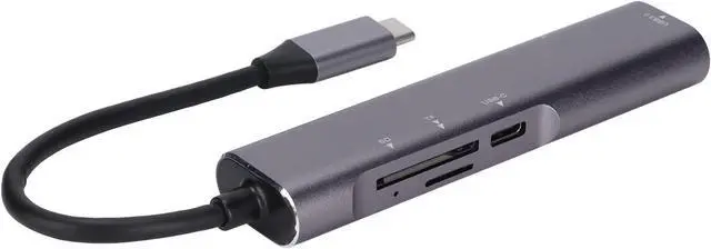 Alt view image 2 of 7 - QT05 Type C to HD Multimedia Interface USB 3.0 Hub, 5 in 1 High Speed Transmission Hub for Computer, 4K HD Output, PD Charging Data Transfer, Plug and Play