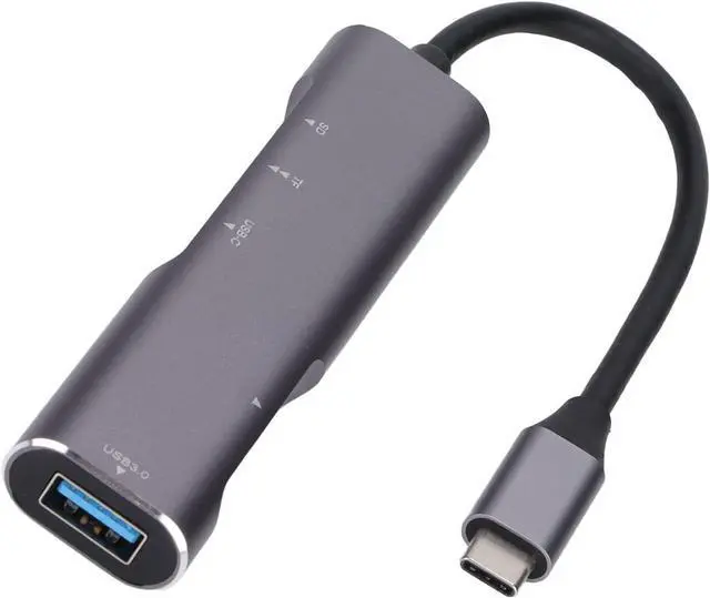 Alt view image 7 of 7 - QT05 Type C to HD Multimedia Interface USB 3.0 Hub, 5 in 1 High Speed Transmission Hub for Computer, 4K HD Output, PD Charging Data Transfer, Plug and Play