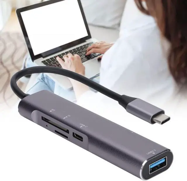 Alt view image 5 of 7 - QT05 Type C to HD Multimedia Interface USB 3.0 Hub, 5 in 1 High Speed Transmission Hub for Computer, 4K HD Output, PD Charging Data Transfer, Plug and Play
