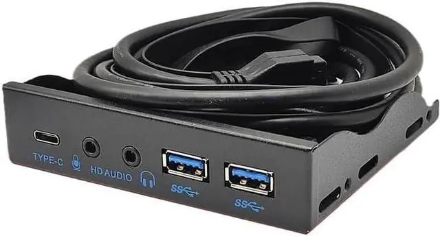 Main image of USB Front Panel for PC USB3.2 Gen2 10Gbps Type C + 19Pin 2Port USB3.0 Hub + HD Audio 3.5mm Earphone MIC for 3.5" Floppy Disk Bay