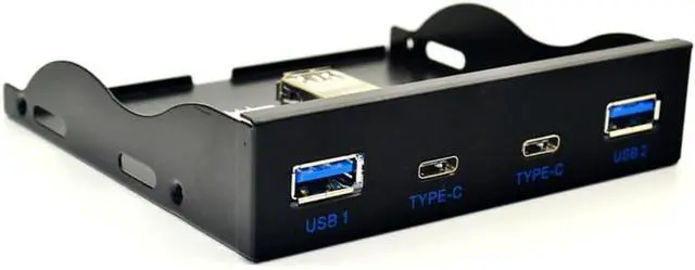 Alt view image 2 of 3 - USB Hub USB C Hub 3.5 Inch Floppy Drive Front Panel 2 Port USB 3.0 + 2 Port USB 3.1 Type C 20 Pin Connector for Desktop Computer