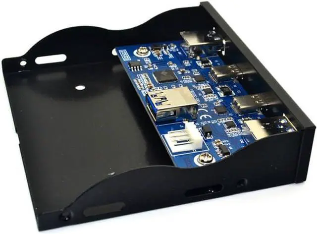 Alt view image 3 of 3 - USB Hub USB C Hub 3.5 Inch Floppy Drive Front Panel 2 Port USB 3.0 + 2 Port USB 3.1 Type C 20 Pin Connector for Desktop Computer