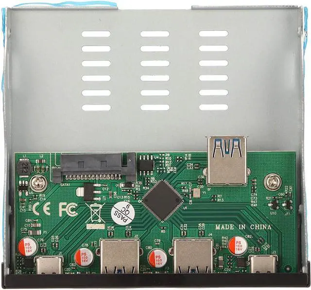 Alt view image 3 of 7 - Front Panel USB 3.1 Hub, 4 Downstream Ports, 1 Uplink Port, Desktop PC Docking Hub, 10Gbps Transfer Rate, Aluminum Alloy Material, for Office Use, Supports Multiple USB Speeds
