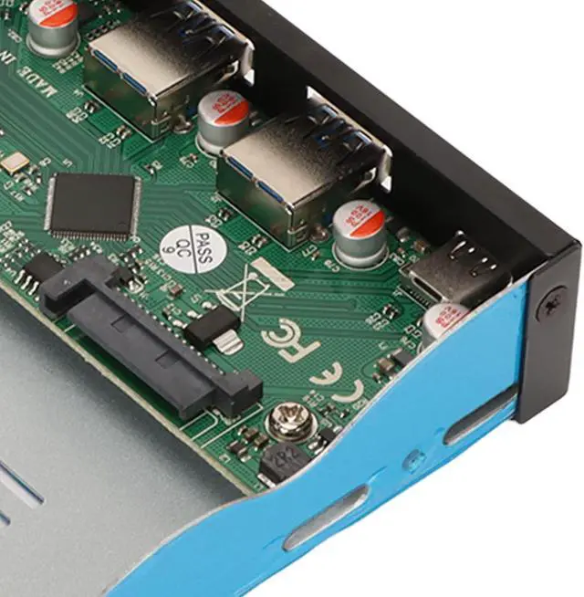 Alt view image 4 of 7 - Front Panel USB 3.1 Hub, 4 Downstream Ports, 1 Uplink Port, Desktop PC Docking Hub, 10Gbps Transfer Rate, Aluminum Alloy Material, for Office Use, Supports Multiple USB Speeds