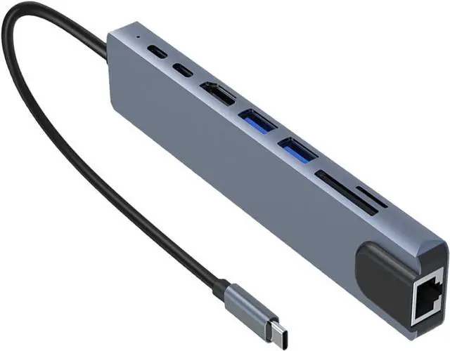 Alt view image 3 of 7 - Aluminum 8/5 in 1 Type C Hubs with USB A USB C 4K Video Output and Fast Data Transfer for Work and Play