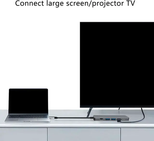 Alt view image 4 of 7 - Aluminum 8/5 in 1 Type C Hubs with USB A USB C 4K Video Output and Fast Data Transfer for Work and Play