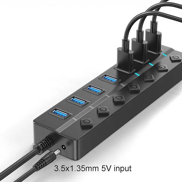 Alt view image 2 of 7 - Expand Connectivities With 7 Port USB 2.0 Hubs USB Splitter For Office And Home Use 480Mbps Highly Speed Data Transfer