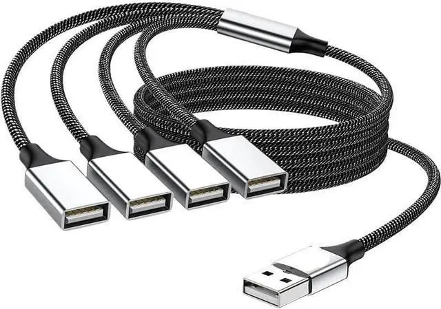 Main image of Hongpan USB to 3 USB 2.0 Hub Dual 4 Port Multi-Splitters Adapter for PC Computer Accessories USB A Extension Power Data(A to 4 USB 1m)