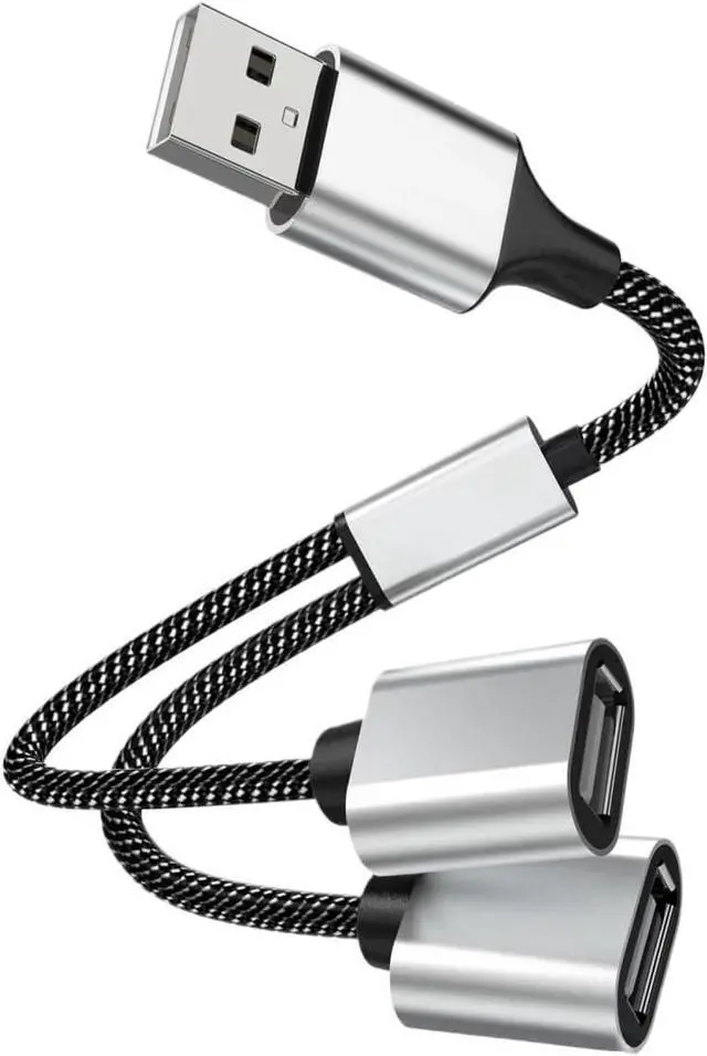 Alt view image 2 of 3 - Hongpan USB to 3 USB 2.0 Hub Dual 4 Port Multi-Splitters Adapter for PC Computer Accessories USB A Extension Power Data(A to 4 USB 1m)