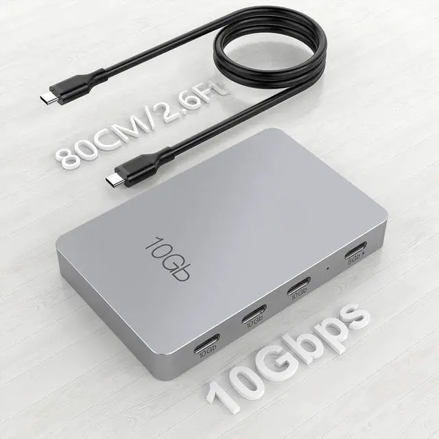 Alt view image 4 of 7 - Jalzdieod 7 in 1 Type-C Gen2 USB Splitter 3 High Speed Multiport Type C Hub Compatible for/OS/Chrome OS/Android Easy to Use