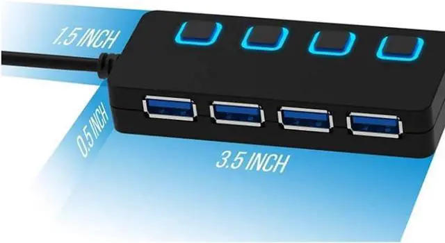 Alt view image 2 of 5 - Multi-Splitter Expander Multiple hub use Power Supply hub with Switch Computer (Color : Black Size : One Size) (Black One Size)