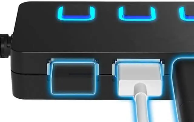 Alt view image 4 of 5 - Multi-Splitter Expander Multiple hub use Power Supply hub with Switch Computer (Color : Black Size : One Size) (Black One Size)