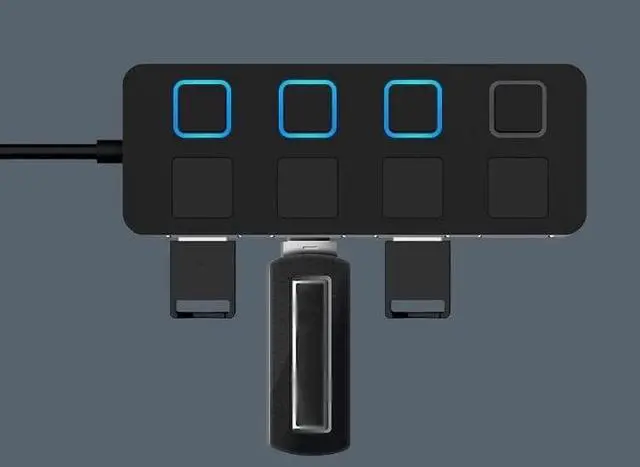 Alt view image 3 of 5 - Multi-Splitter Expander Multiple hub use Power Supply hub with Switch Computer (Color : Black Size : One Size) (Black One Size)