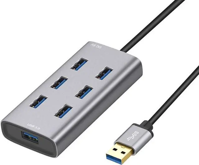 Main image of Fowspvzn 7 Ports USB HUB USB Extension All Aluminum Fuselage Computer Accessories with Power Supply Port