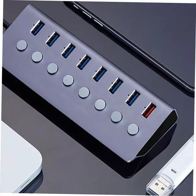 Alt view image 7 of 7 - jojofuny USB Extension Device 7-Port USB 3.0 Hub Multi-Functional Sturdy Aluminum Alloy for