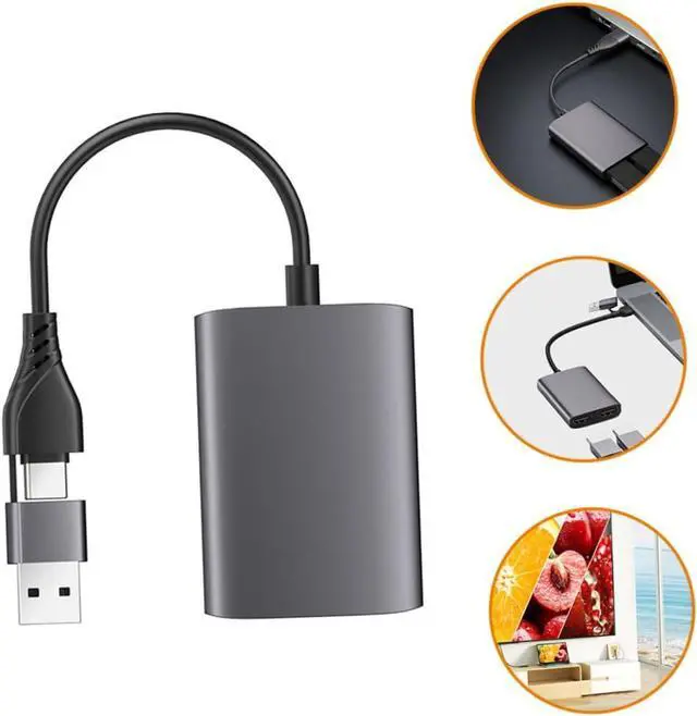 Alt view image 2 of 7 - SECFOU USB Type-c to Dual Adapter High Definition Converter Dual Monitor Support for Enhanced Productivity