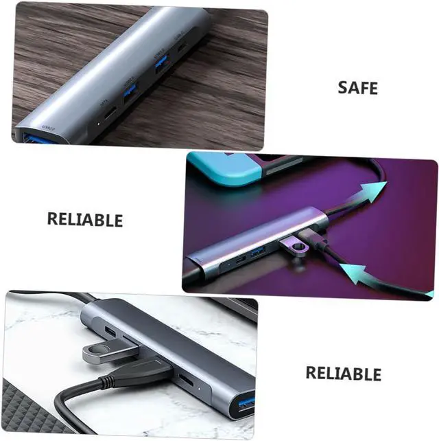 Alt view image 3 of 7 - Angoily Pcs Port USB Hub Type c Multi USB Splitter for Desktop Pc Ports Easy to Carry