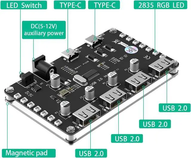 Alt view image 3 of 7 - Portable USB 2.0 Expansion Card Adapter Hubs Adapter External Controller PCIE Extender Card For Desktop Computer Use