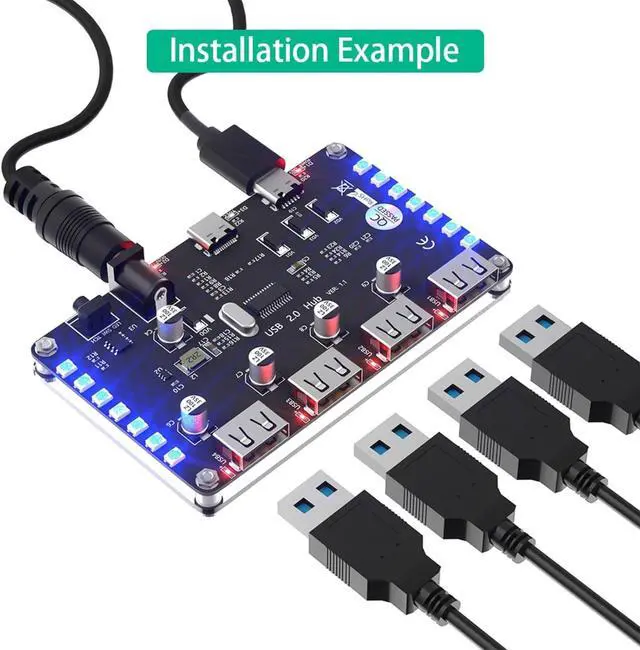 Alt view image 2 of 7 - Portable USB 2.0 Expansion Card Adapter Hubs Adapter External Controller PCIE Extender Card For Desktop Computer Use