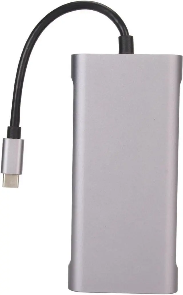 Alt view image 4 of 7 - 11 in 1 Type C Hub, USB 3.0 Docking Station with 4K, VGA, 5Gbps Data Transmission, 87W PD Charging, 100Mbps RJ45 Ethernet Port, and Memory Card Reader