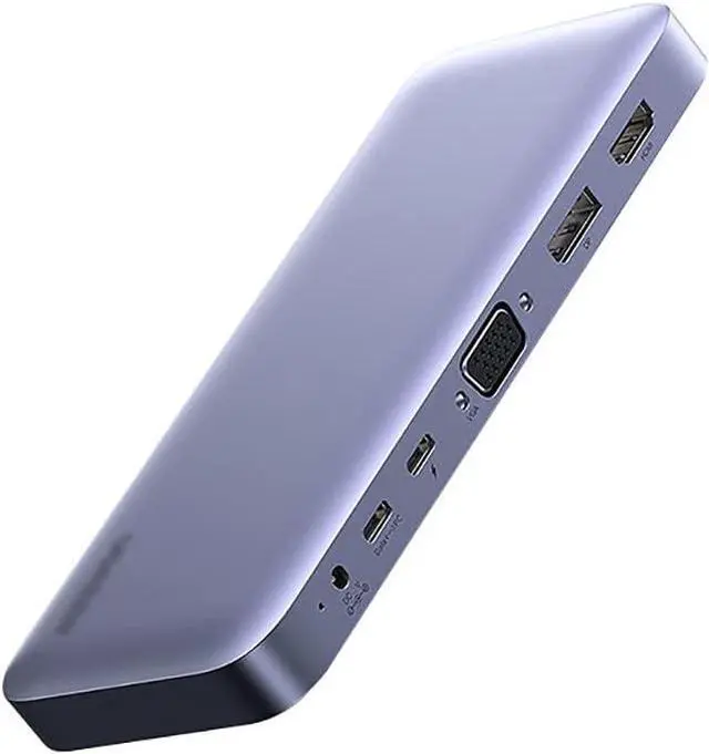 Main image of Port Expander USB C Hub 9 in 1 with 3 USB 3.0 Ports,100W PD, SD/FT Card Reader, HDMI, VGA, DC 5V/2A Aluminum Type C Hub Adapter USB Splitter