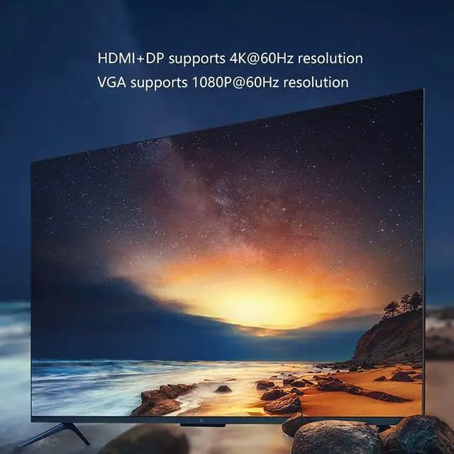 Alt view image 4 of 7 - Port Expander USB C Hub 9 in 1 with 3 USB 3.0 Ports,100W PD, SD/FT Card Reader, HDMI, VGA, DC 5V/2A Aluminum Type C Hub Adapter USB Splitter