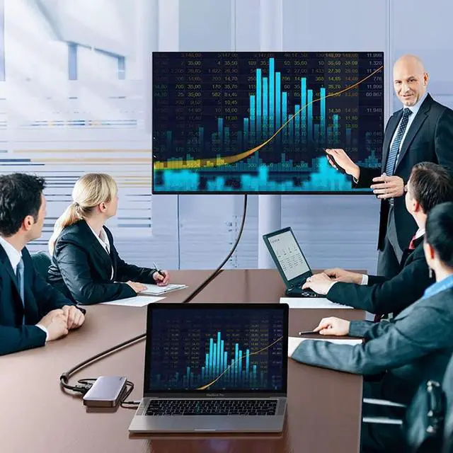 Alt view image 6 of 7 - Port Expander USB C Hub 9 in 1 with 3 USB 3.0 Ports,100W PD, SD/FT Card Reader, HDMI, VGA, DC 5V/2A Aluminum Type C Hub Adapter USB Splitter