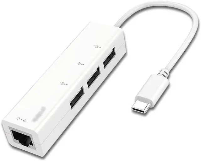 Main image of Port Expander USB C Docking Station USB C to Ethernet Adapter Hub with 3 USB 2.0 Ports and Ethernet for Laptop, USB Flash Drives USB Splitter