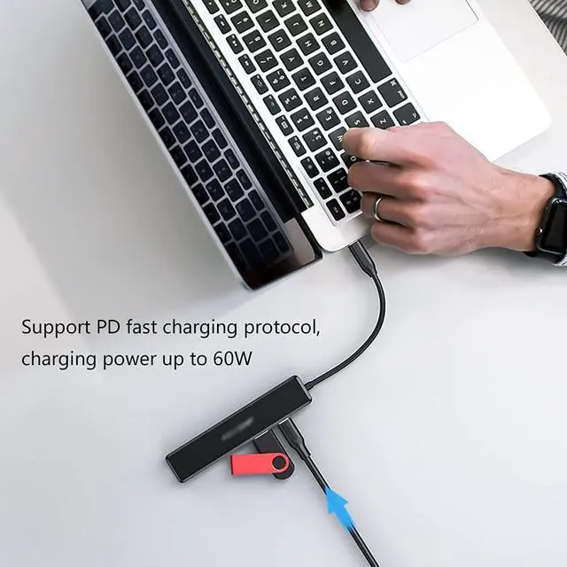 Alt view image 2 of 5 - Port Expander USB C Hub USB-C Laptop Docking Station 5 in 1 Type C Hub with 60W PD Charging, HDMI, USB 3.0 Ports, 2 USB 2.0 Ports USB Splitter