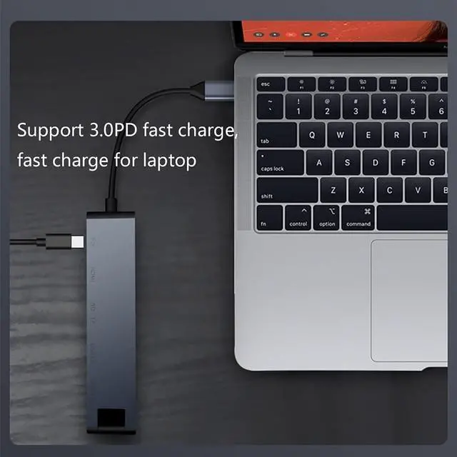 Alt view image 3 of 7 - Port Expander USB C Hub USB Type C Hub Multiport Adapter 7 in 1 with HDMI, 3.0 PD, 1Gbps Ethernet, 2 USB 3.0 Ports, SD/TF Card Reader USB Splitter