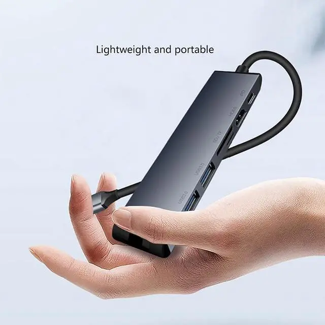 Alt view image 7 of 7 - Port Expander USB C Hub USB Type C Hub Multiport Adapter 7 in 1 with HDMI, 3.0 PD, 1Gbps Ethernet, 2 USB 3.0 Ports, SD/TF Card Reader USB Splitter