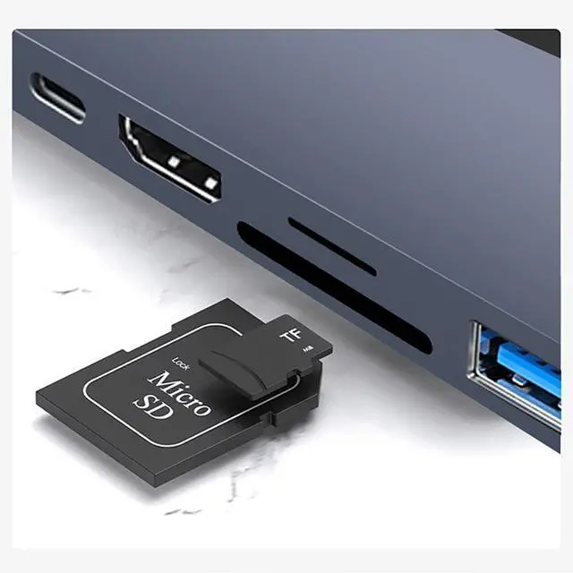 Alt view image 6 of 7 - Port Expander USB C Hub USB Type C Hub Multiport Adapter 7 in 1 with HDMI, 3.0 PD, 1Gbps Ethernet, 2 USB 3.0 Ports, SD/TF Card Reader USB Splitter