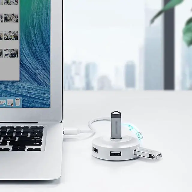 Alt view image 4 of 6 - Port Expander USB HUB 4-Port Data USB Hub High-Speed Data Transfer Hub & Adapter 5V / 2A Powered Computer USB Port Expander USB Splitter (Color : White, Length : 1.5m)