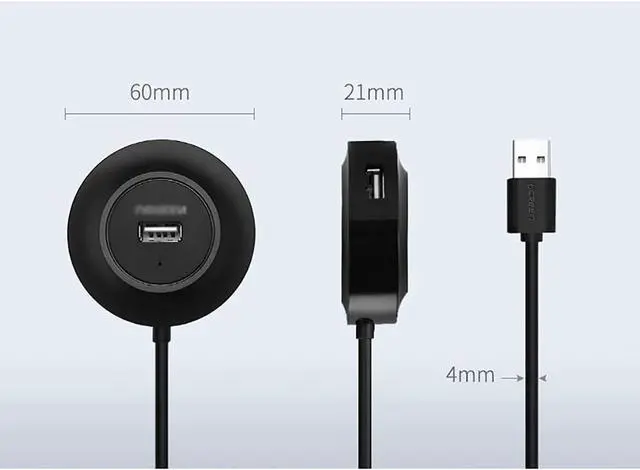 Alt view image 6 of 6 - Port Expander USB HUB 4-Port Data USB Hub High-Speed Data Transfer Hub & Adapter 5V / 2A Powered Computer USB Port Expander USB Splitter (Color : White, Length : 1.5m)