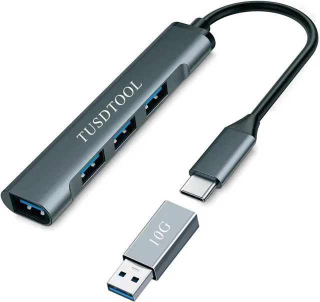 Main image of 10Gbps Dual Sided USB C Female to USB Male Adapter, 4 Ports USB 3.0 Hub Splitter with 5Gbps Data Transfer, USB C Hub Splitter for MacBook, Mac Pro, iMac, Surface, Laptop, Mobile HDD