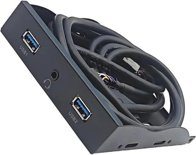 Main image of 2Port USB 3.2 GEN1 5Gbps + 3.5mm Headphones Interfaces Front Panel Hubs Splitter Bracket Adapter For PC Desktop 3.5inch
