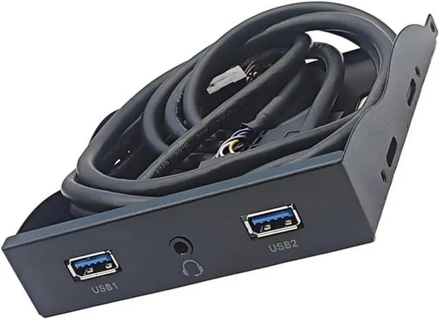 Alt view image 5 of 7 - 2Port USB 3.2 GEN1 5Gbps + 3.5mm Headphones Interfaces Front Panel Hubs Splitter Bracket Adapter For PC Desktop 3.5inch